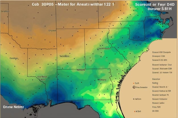 A map of the Midwest region of the US, with areas highlighted in different colors representing the severity of the weather alerts. Key indicates snow, ice, and wind warnings.