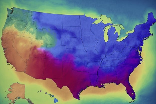 A heat map of the United States, with different states shaded according to the degree of cooling in their housing markets, ranging from dark blue (most cooled) to bright red (least cooled).