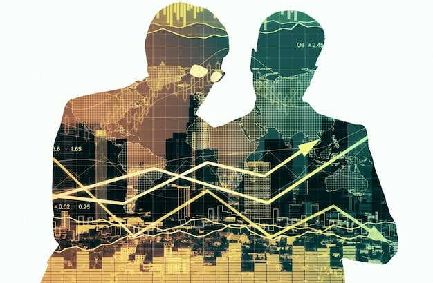 A split image showing a calm investor on one side and a tumultuous market chart on the other, connected by a shield made of financial derivatives icons.
