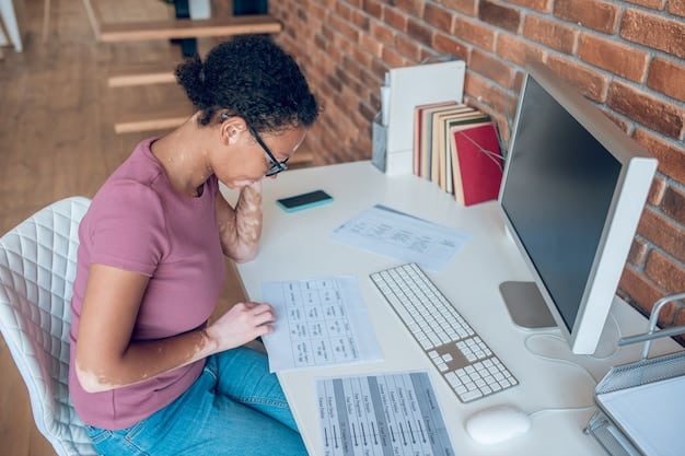 A concerned-looking student sitting at a desk surrounded by overdue bill notices and financial documents. The scene conveys stress and anxiety related to student loan debt.