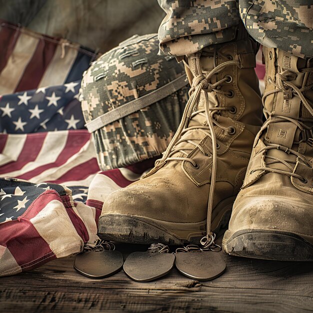 A close-up shot of military dog tags with the words