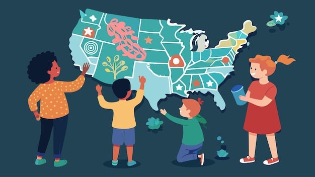 A map of the United States highlighting the states that have implemented or are actively pursuing universal pre-kindergarten programs, showcasing the geographic distribution of the movement.