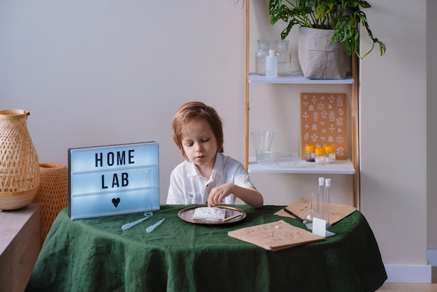 A child sitting at a desk at home, engaged in an online learning module on a tablet. The background is a cozy home environment, emphasizing the comfort and flexibility of learning from home.
