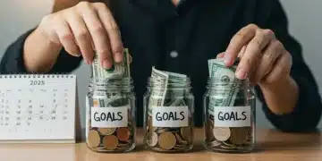 Financial planning for 2025 with organized savings and investment charts.