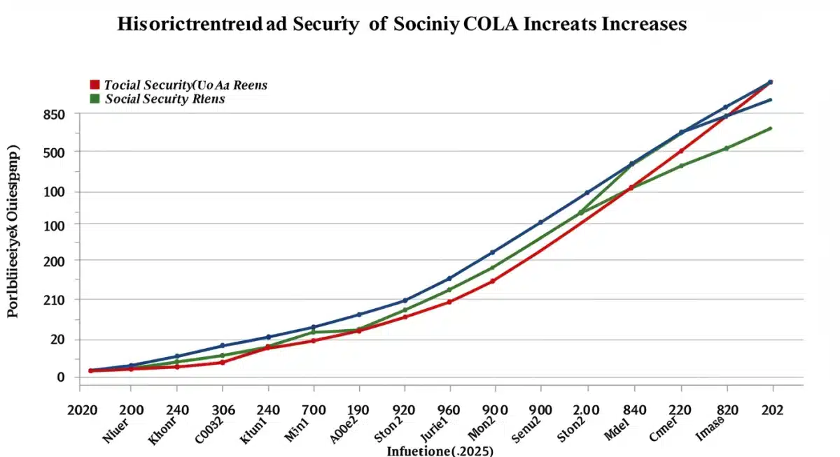 Historical Social Security COLA trends and 2025 projection