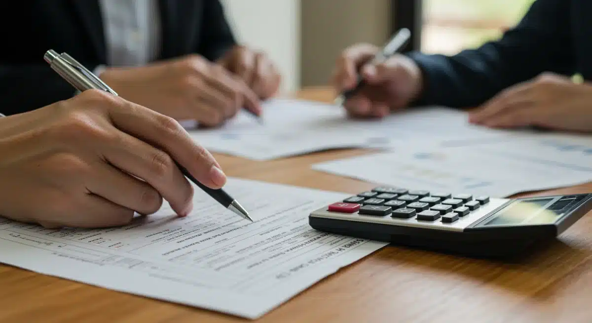 Person calculating Social Security spousal benefits with pen and paper