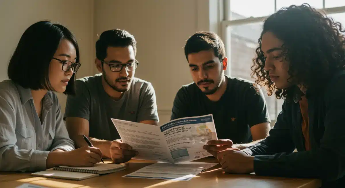 College students discussing federal student aid policy changes
