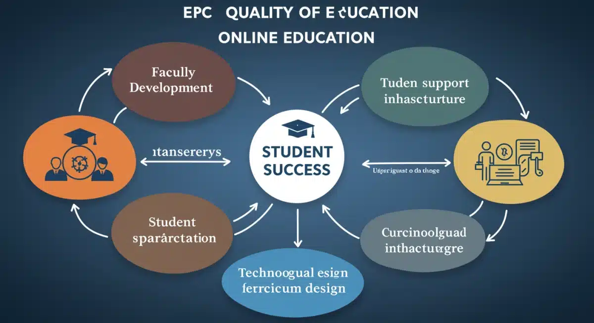 Infographic showing essential elements of quality online education programs