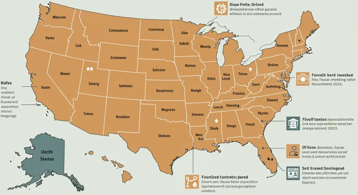 Infographic illustrating state-by-state teacher certification changes 2025