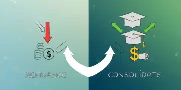 Student loan refinancing vs. consolidation comparison graphic