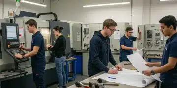 2025 Outlook: Vocational Training Programs & Government Boost Students engaged in modern vocational training, using advanced machinery and tools.