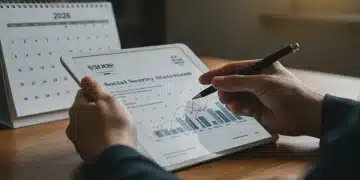 Person reviewing 2026 Social Security Statement on tablet
