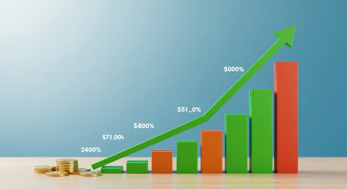 Chart showing optimal growth of retirement savings with upward trend