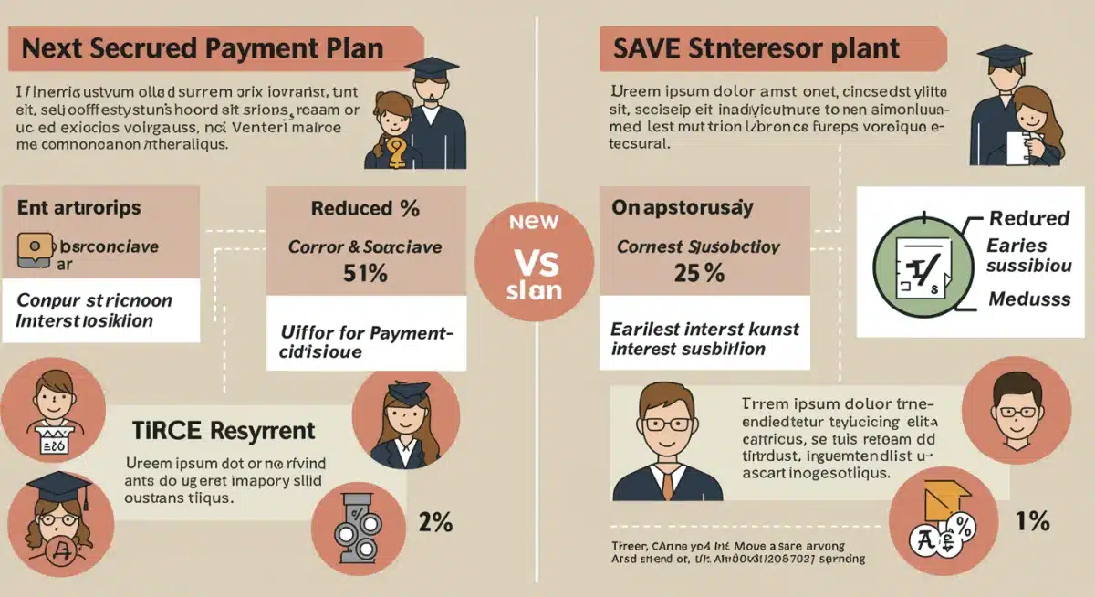 Infographic comparing REPAYE and SAVE plan benefits for student loan borrowers, focusing on payment reduction and interest subsidies.