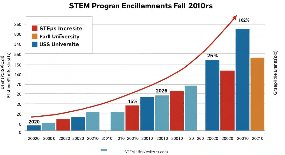 Chart showing 15% STEM enrollment increase for Fall 2026