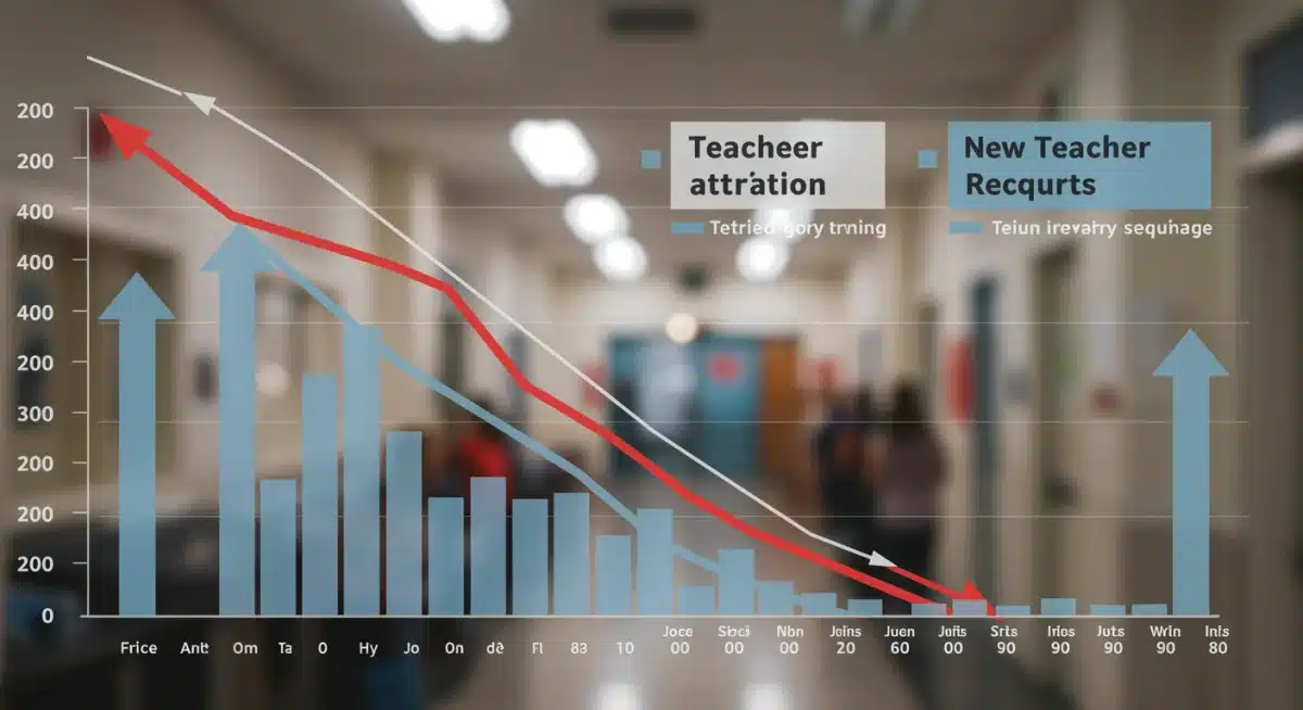 Graph showing positive trends in teacher recruitment and retention rates.