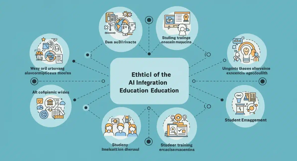Infographic showing ethical AI integration components in education