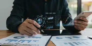 Financial planning in 2026 with digital tools and documents for personal budgeting