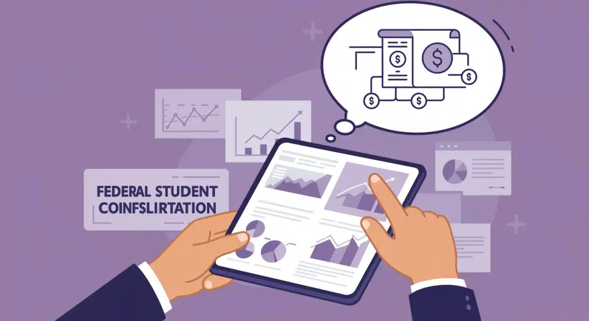 Person analyzing financial charts for loan consolidation strategy