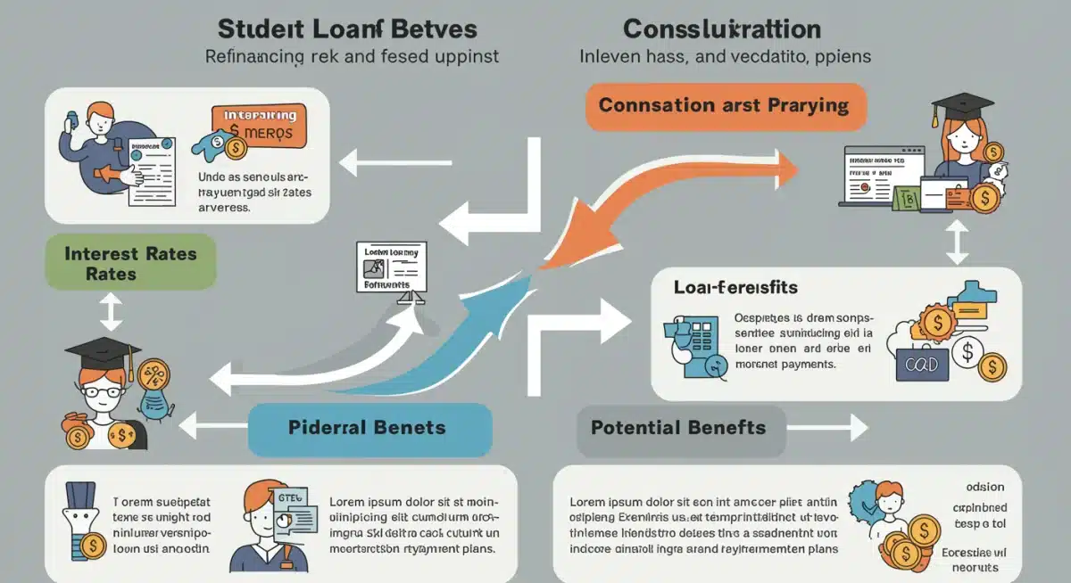 Infographic comparing student loan refinancing and consolidation features