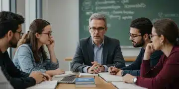 Diverse students and professor discussing higher education accreditation changes 2026