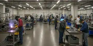 Students learning modern vocational skills in a dynamic classroom setting