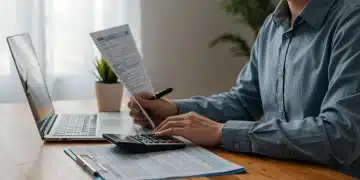 Person reviewing 2026 tax documents for deductions