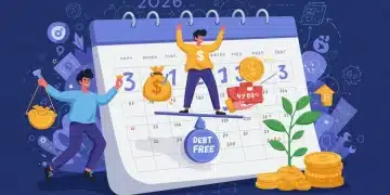 Person balancing finances, debt-free, and wealth growth over three months in 2026