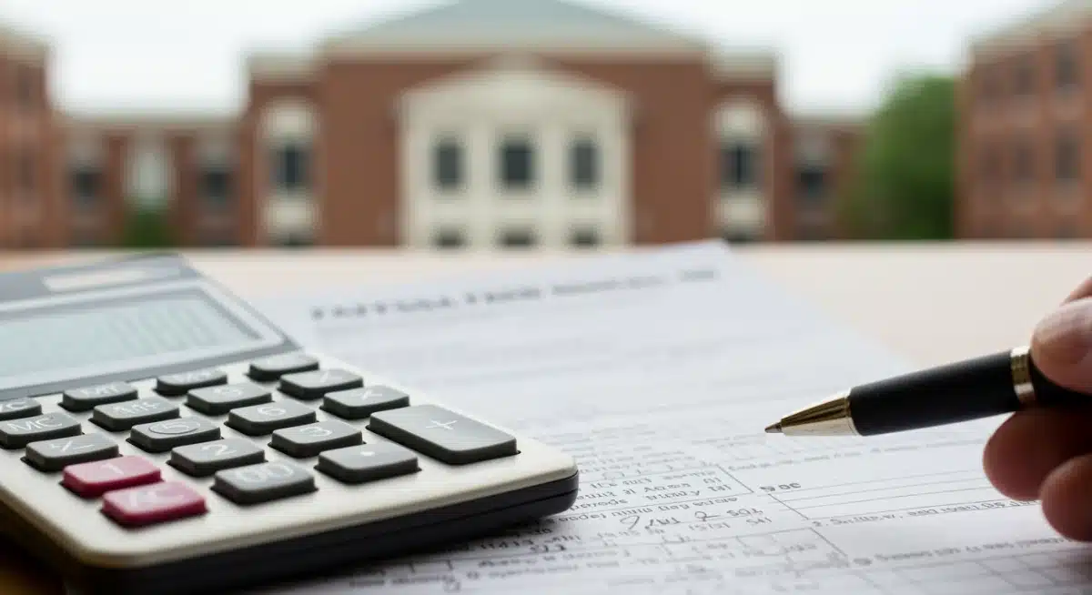 Calculator and FAFSA form, symbolizing the new Student Aid Index calculation.