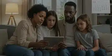 Family reviewing survivor benefits information on a tablet in 2026