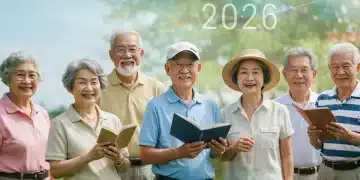 Seniors enjoying retirement activities with financial planning overlay