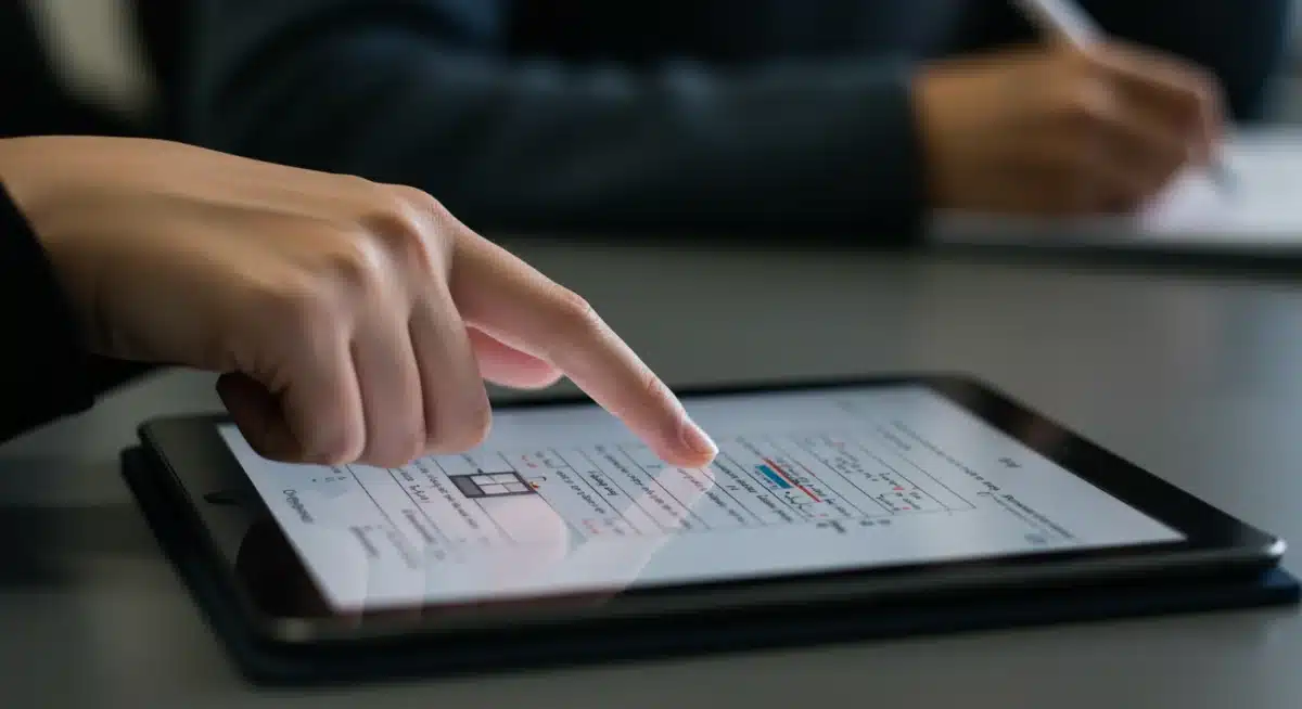 Student using adaptive testing technology on a tablet