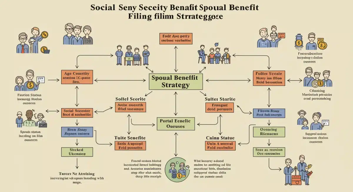 Infographic showing Social Security spousal benefit claiming strategies