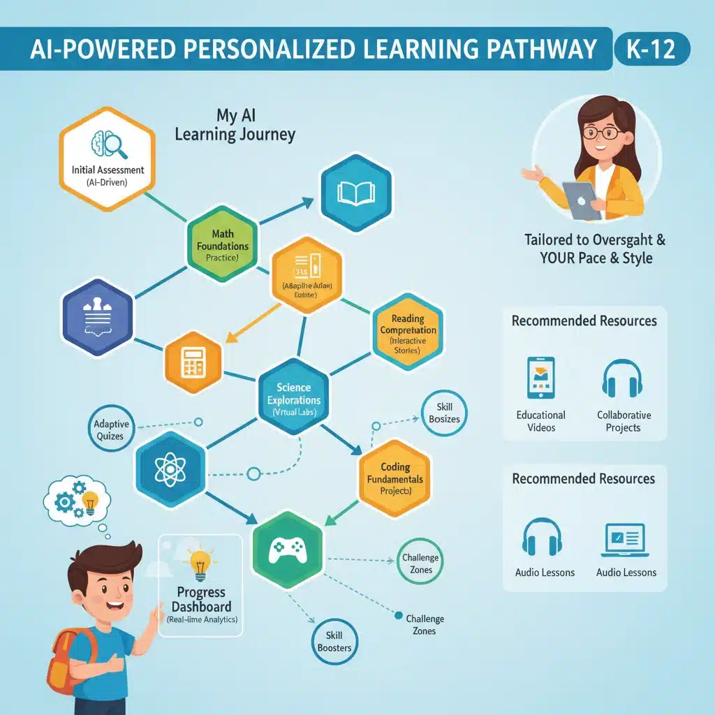 AI-driven personalized learning pathways for K-12 students.