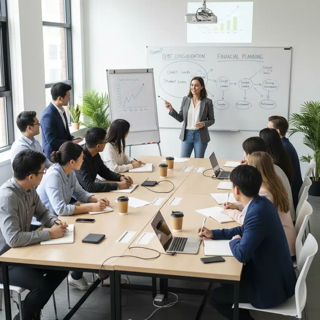 Young adults learning about debt consolidation strategies