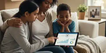Family reviewing Social Security Survivors Benefits information on a tablet.