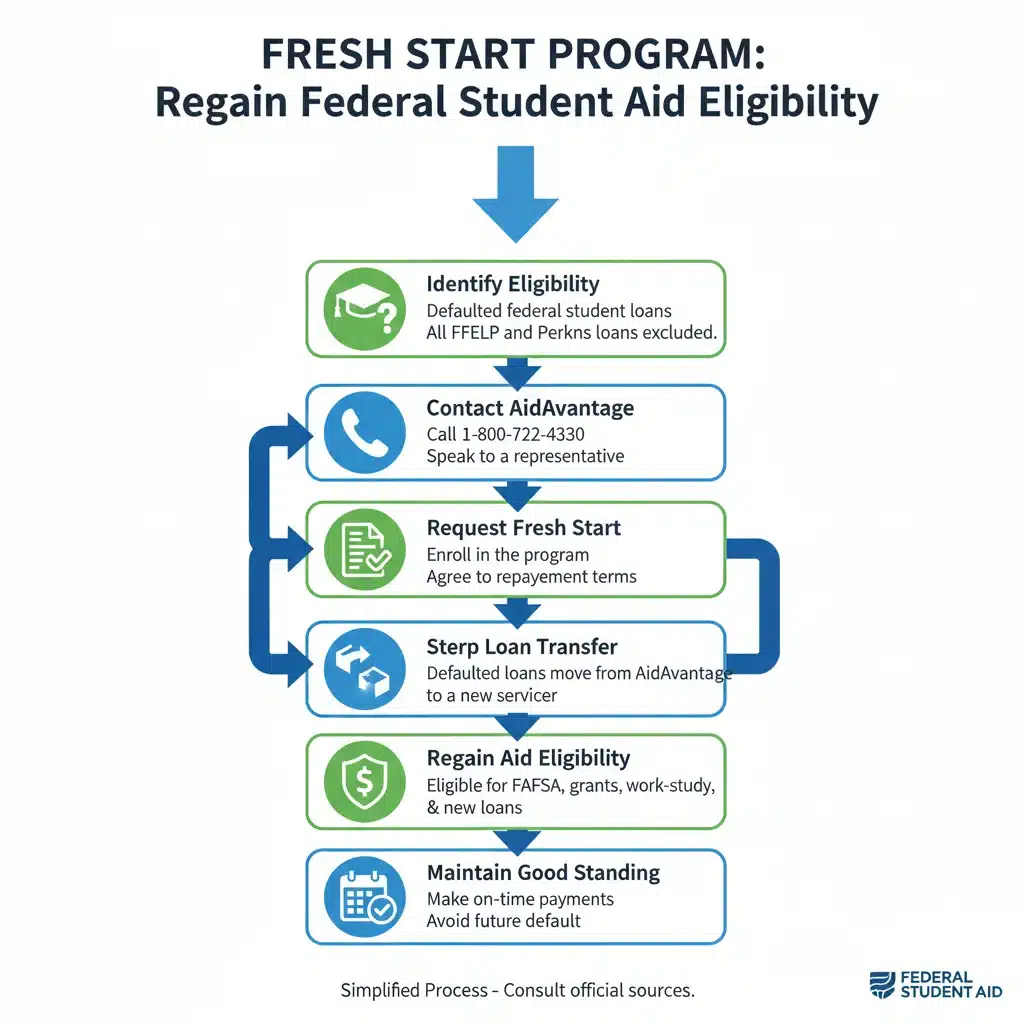 Flowchart detailing Fresh Start Program application and eligibility steps