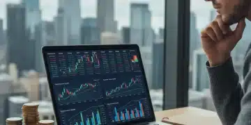 Person analyzing financial data for student loan management