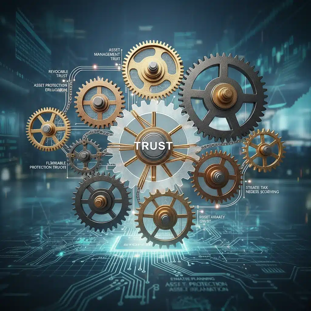 Diagram illustrating different types of trusts and their interconnections
