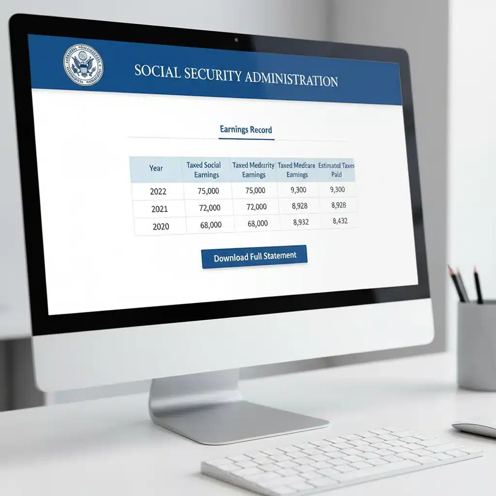 Digital earnings record on Social Security online account
