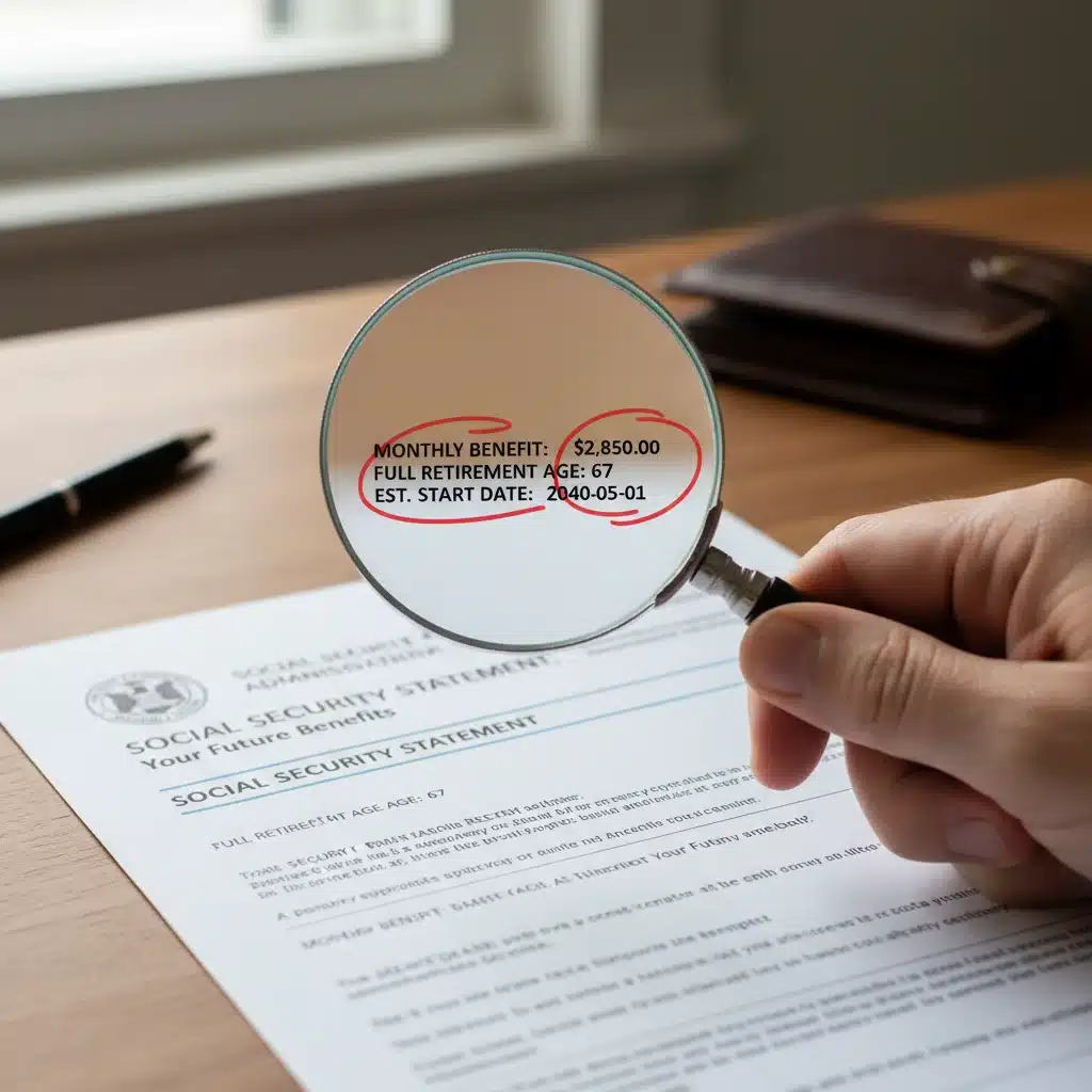 Analyzing Social Security benefits statement for optimal claiming