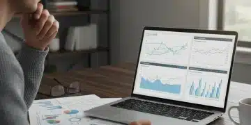 Person analyzing financial data for student loan consolidation