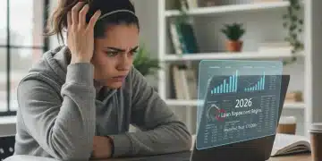 Student contemplating financial data on laptop, avoiding loan default