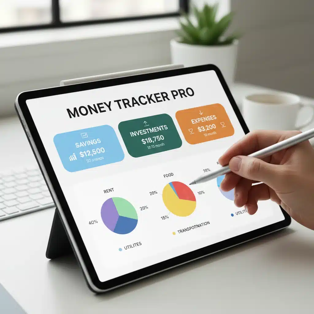 Tracking financial progress on a digital budgeting app