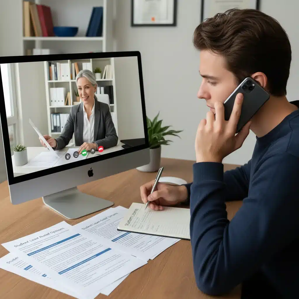 Person receiving financial advice on student loan relief