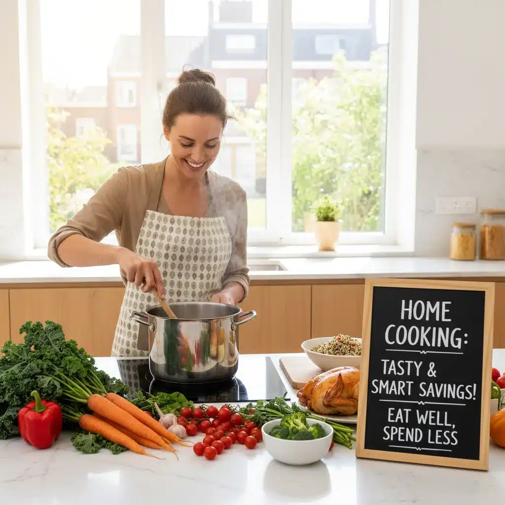 Person cooking healthy homemade meal in a modern kitchen