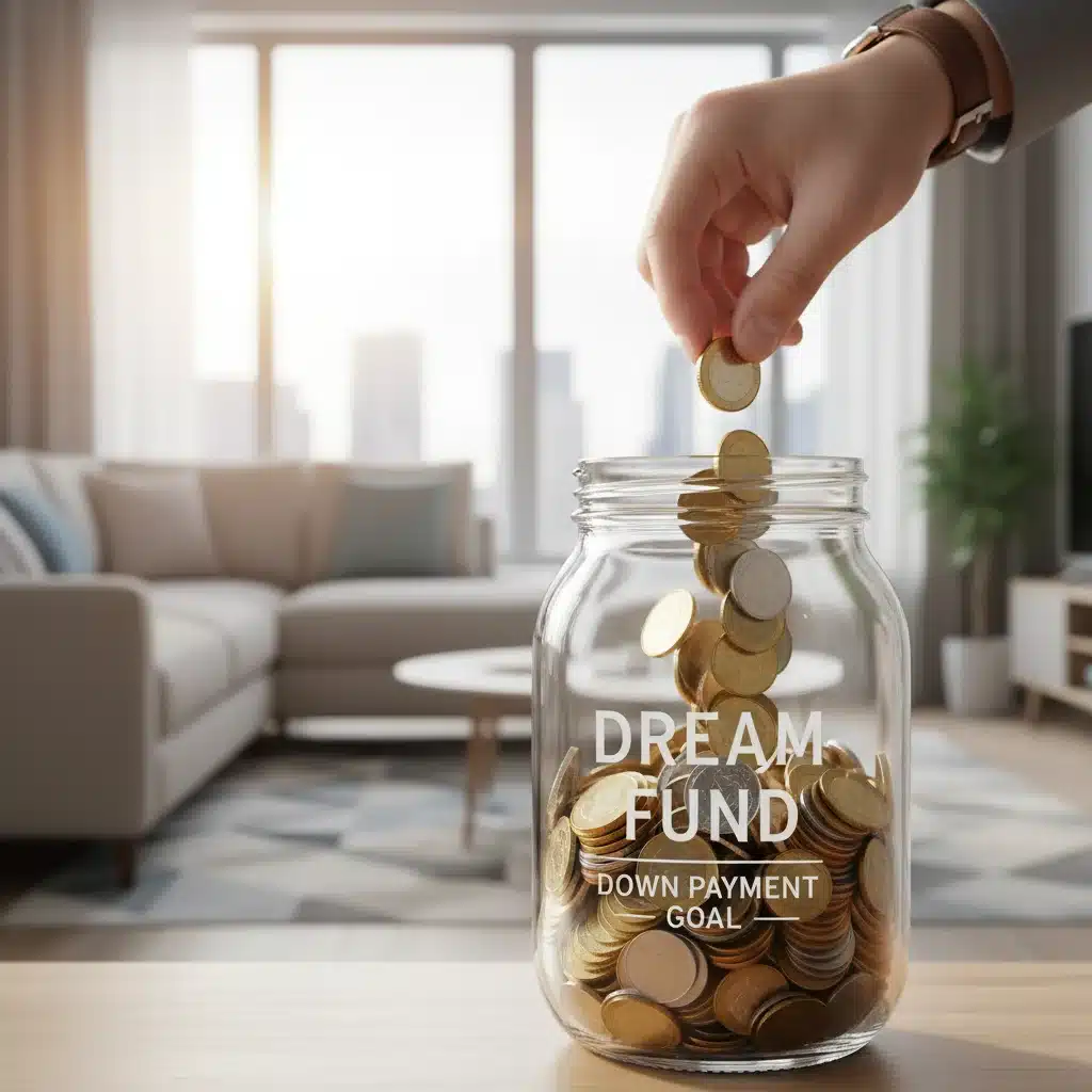 Saving money in a jar for a dream fund down payment