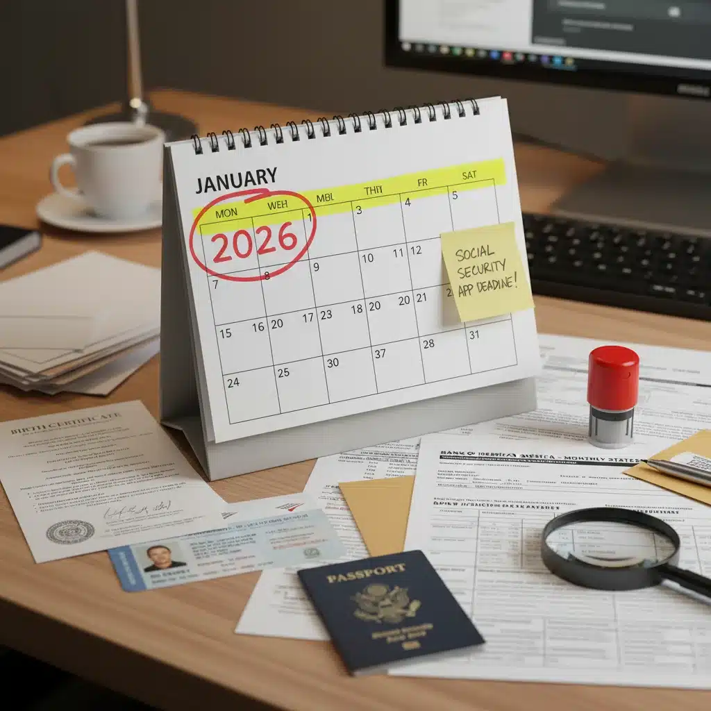 Important documents and 2026 calendar for Social Security application